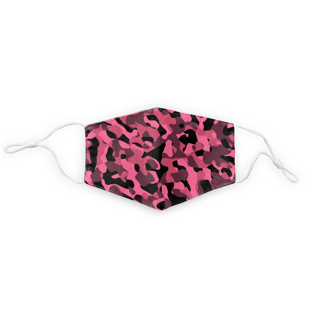 Black and Pink Camouflage Pattern Face Mask
