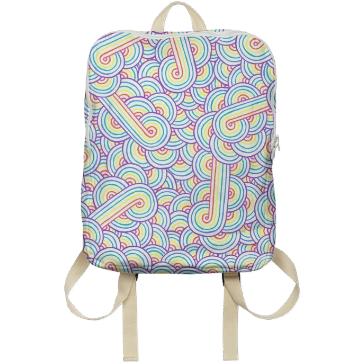 Rainbow and white swirls doodles Backpack