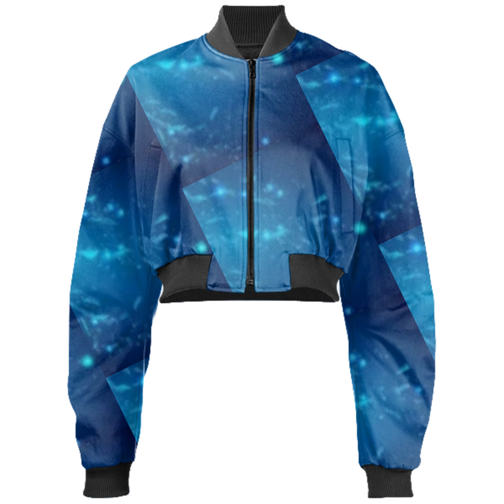 Blue splash crop jacket