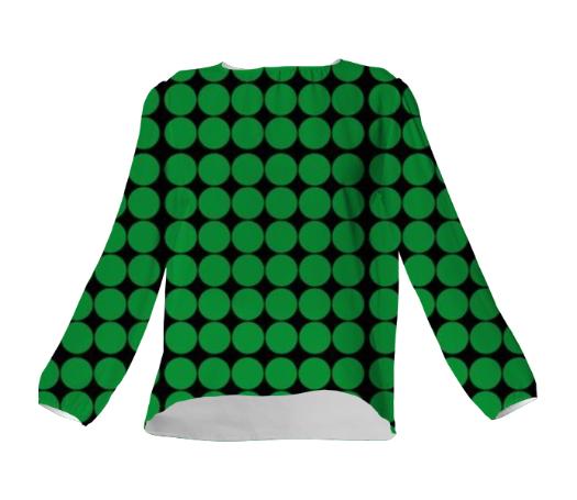 Designers Silk blouse Green dots