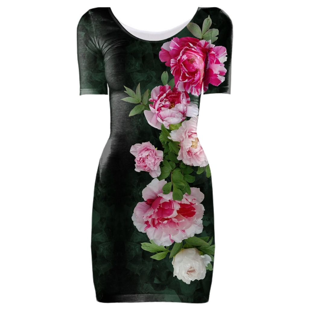 Fleur de Lis Bodycon Dress-Emerald