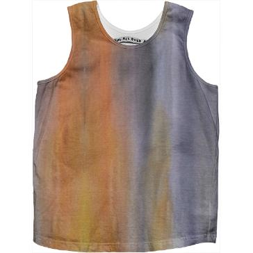 Gray Orange Yellow Stripes Painting Kids Tank Top