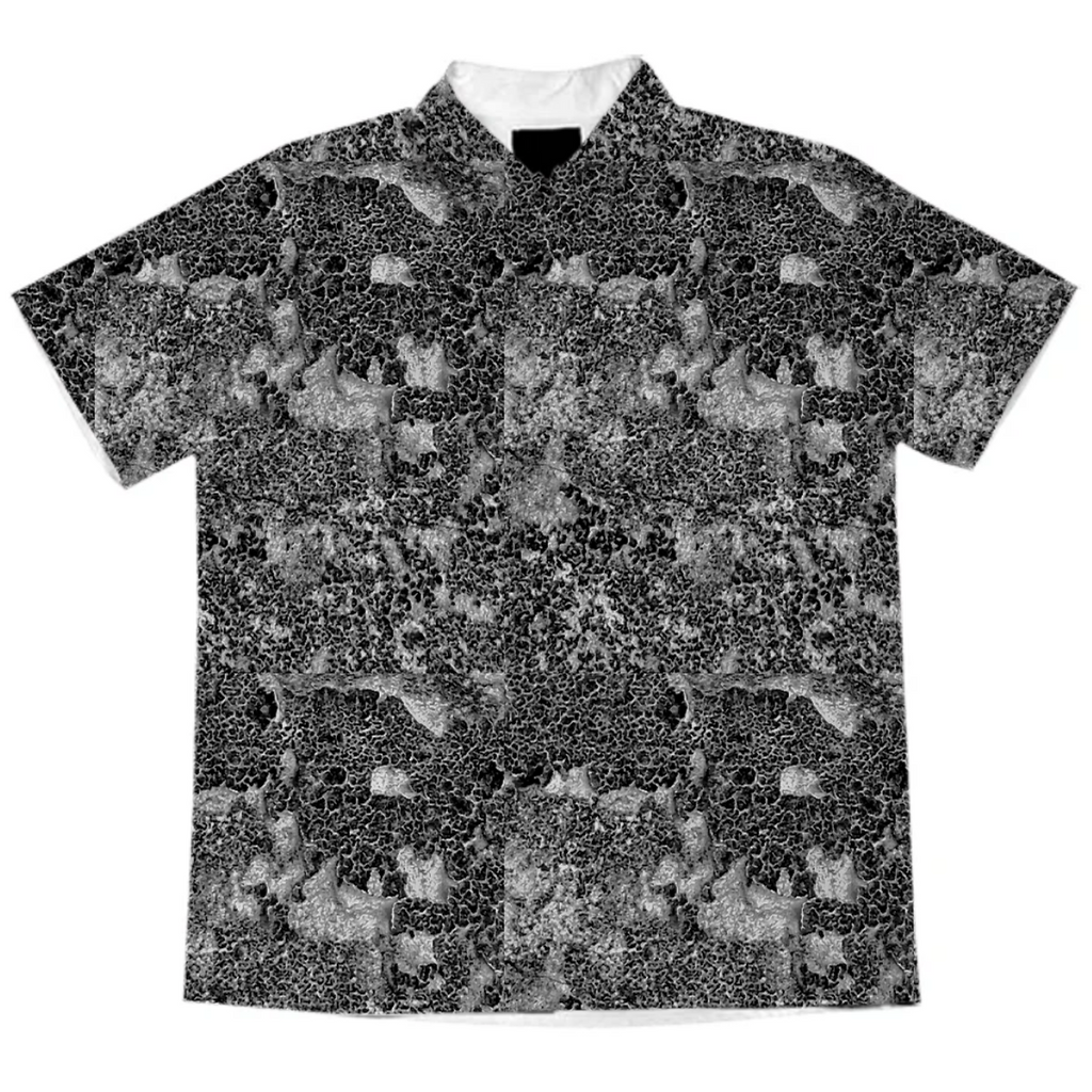 Grey and White Grunge Camouflage Print