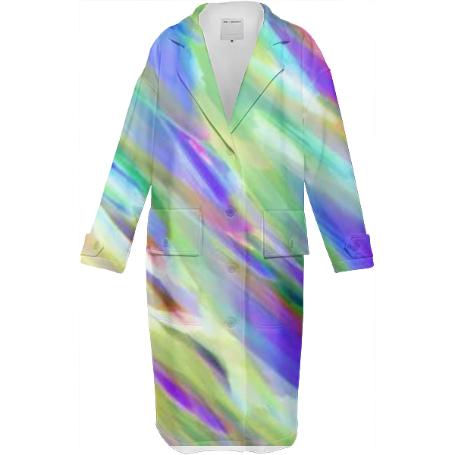 Colorful digital art splashing G401 NEOPRENE TRENCH