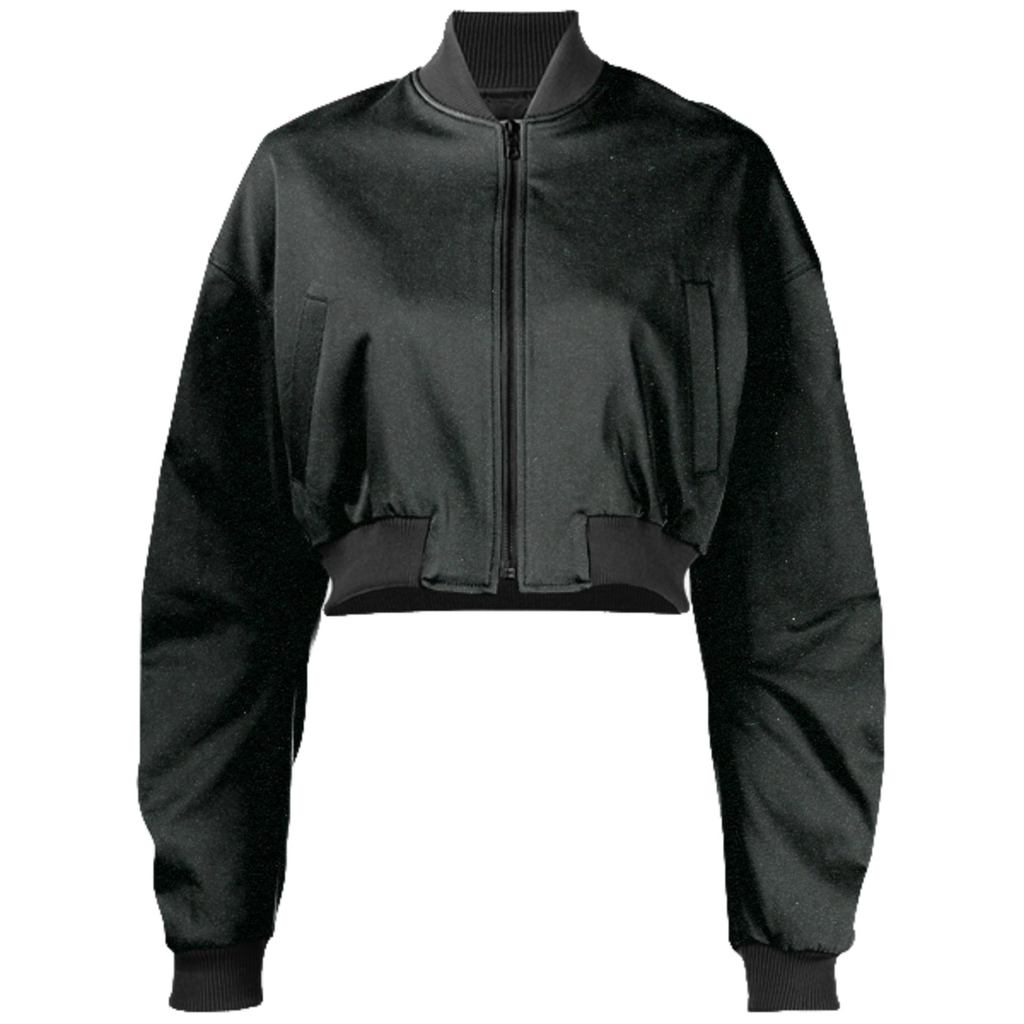 Black Vine Croped Bomber