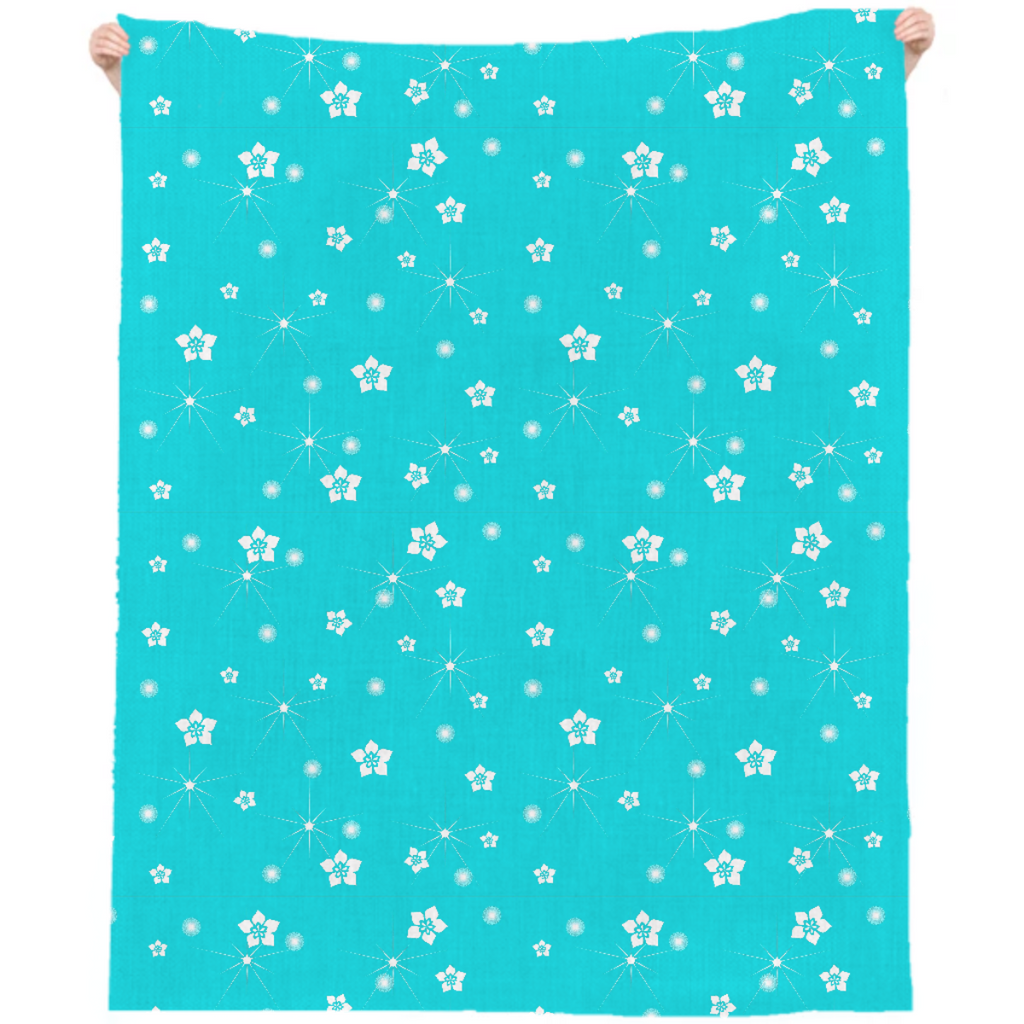 Abstract Flowers Explosion Linen Beach Throw