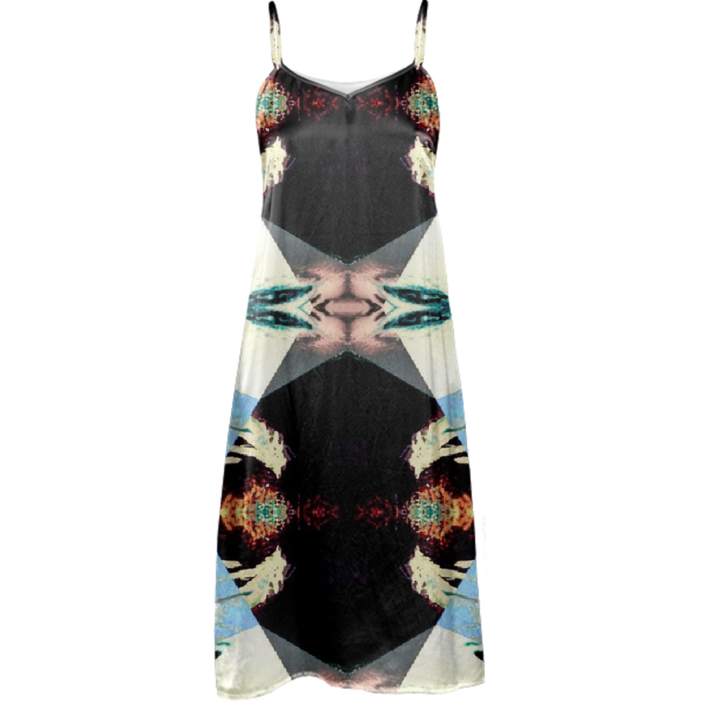 Blue & black Draco Ikat silk dress 1