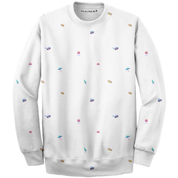 PAOM, Print All Over Me, digital print, design, fashion, style, collaboration, giphy, Cotton Sweatshirt, Cotton-Sweatshirt, CottonSweatshirt, Pixel, Beach, autumn winter, unisex, Cotton, Tops