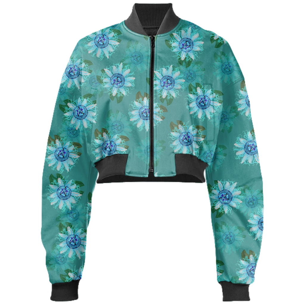 teal passionflower jacket
