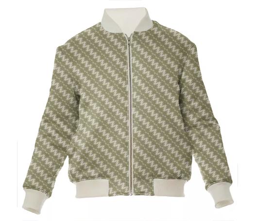 HF Tan Houndstooth Bomber Jacket