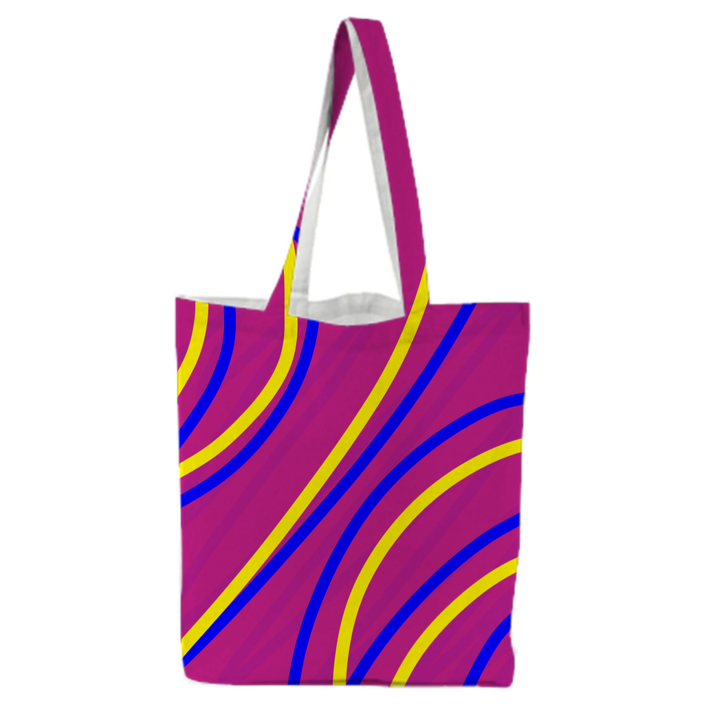 Colorful stripes pink blue yellow bag