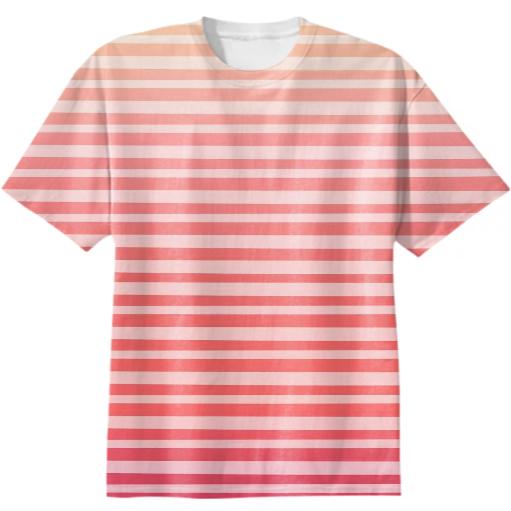 Irregular Striped Ombre Coral Pink