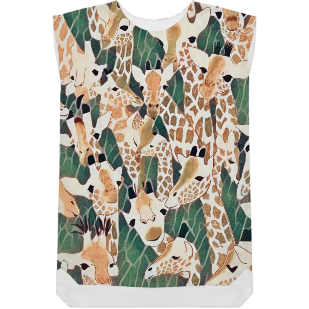 giraffes, animals orange, green, color trend, monochrome, cute, minimalistic