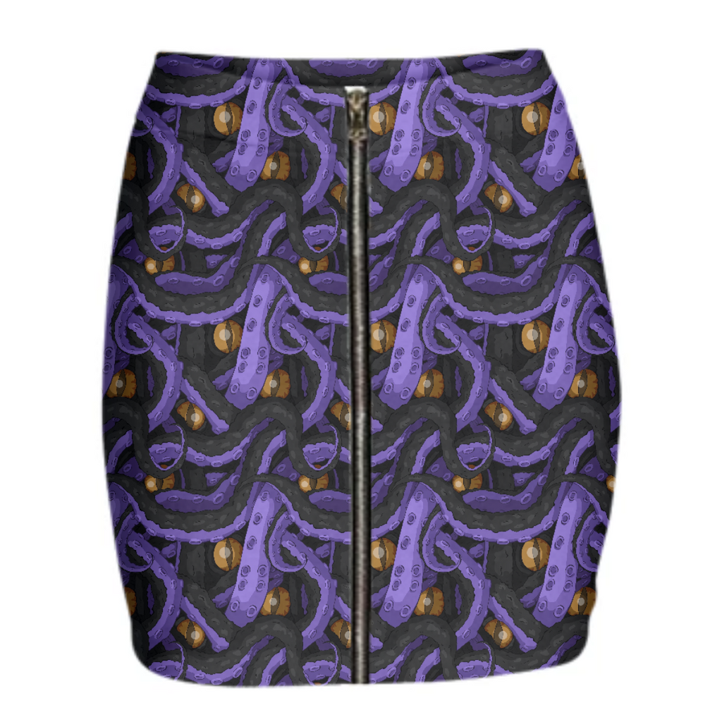 Kracken Tentacle Mini Zip Skirt