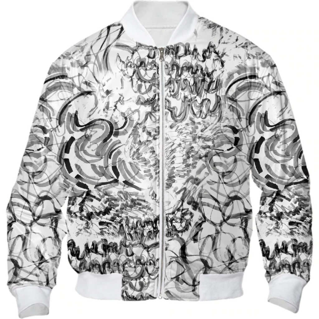 Black and white scribbles all over pattern