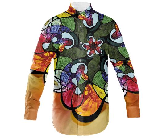 Floral Mandala Green and Orange