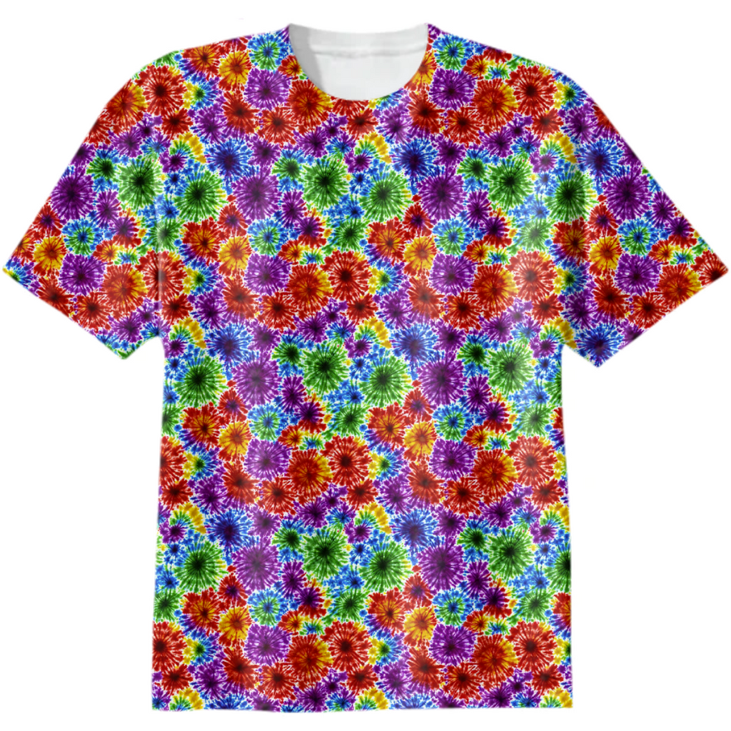 Rainbow Floral Abstract Tie-Dye