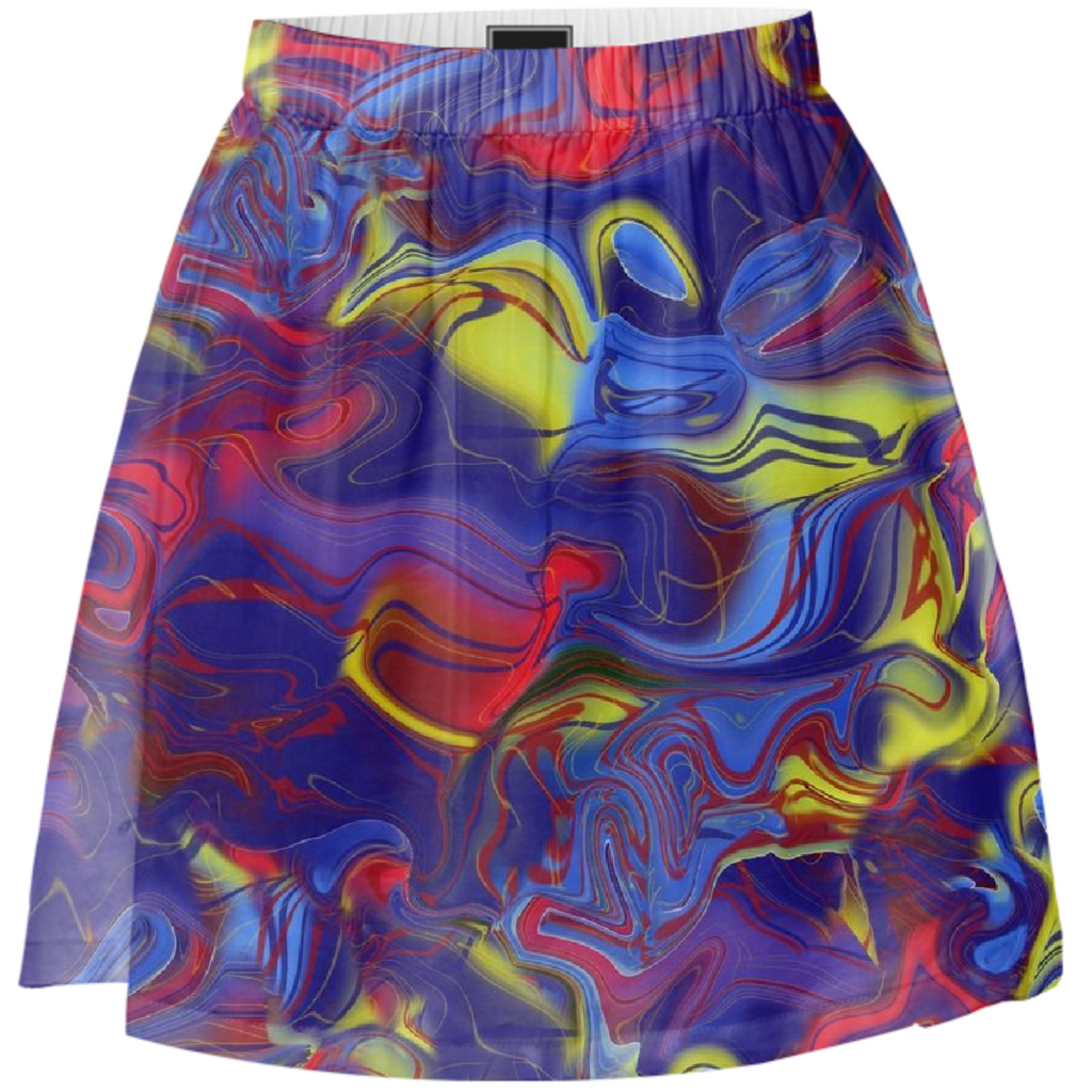 Lights On Abstract Summer Skirt