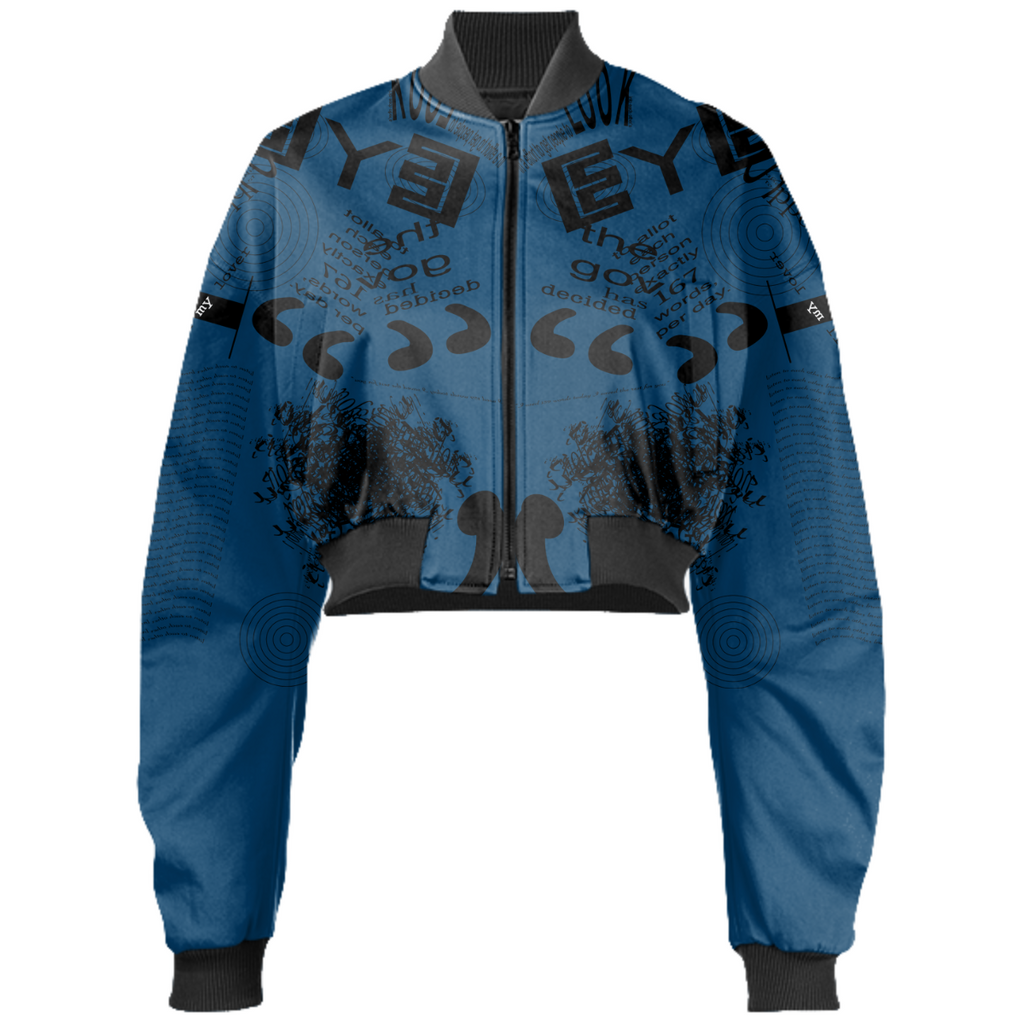 love letter cropped bomber jacket