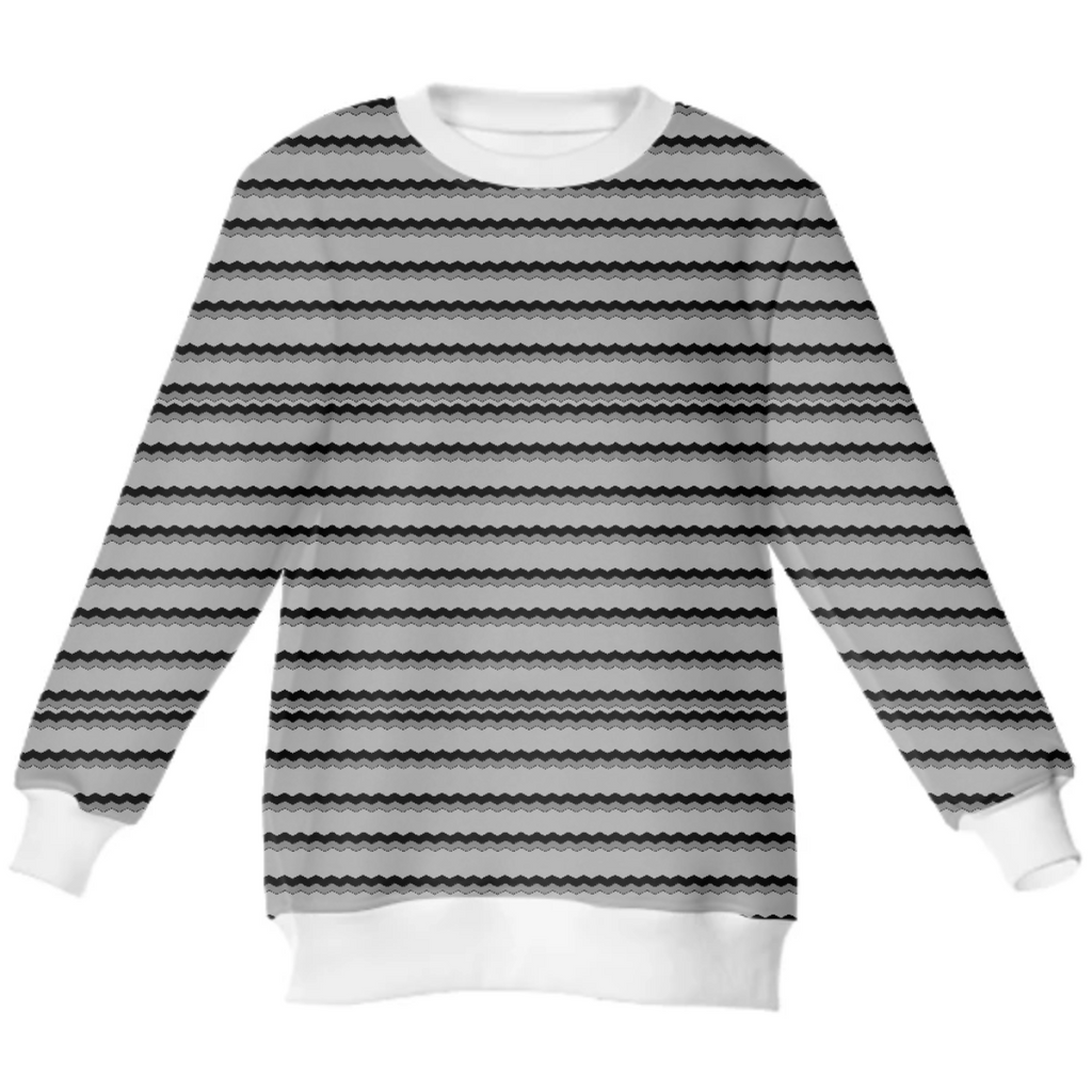 Gray Jagged Line Neoprene Sweatshirt