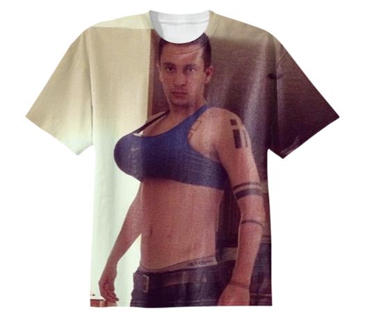 TYLER JOSEPH IN A SPORTS BRA TEE