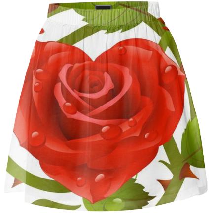 Tribal Rose Summer Skirt RED