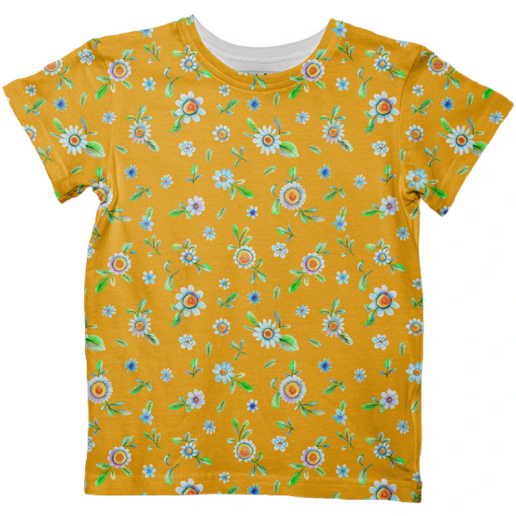 Watercolor yellow floral daisies