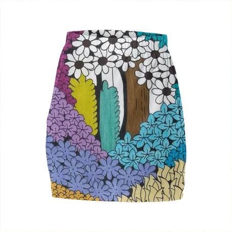 Sea of Flowers Mini Tube Skirt