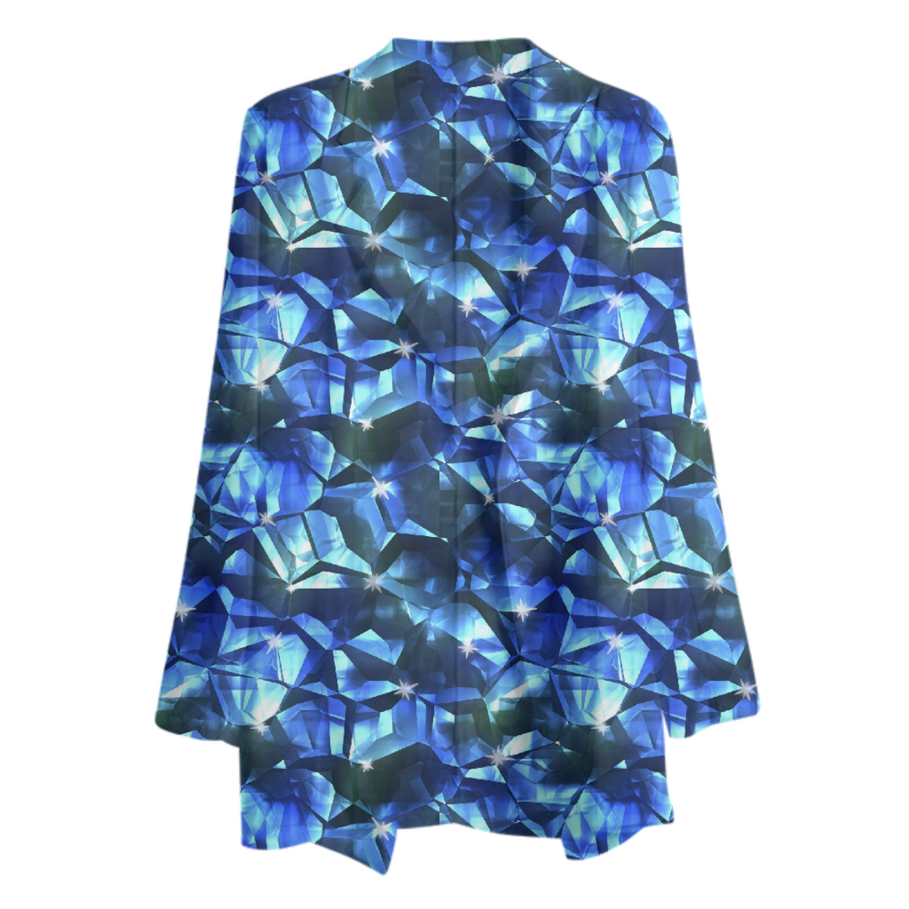 Blue Crystal Chiffon Blazer