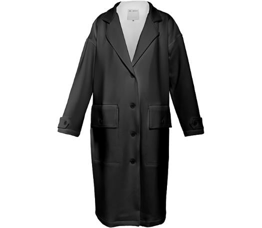 All Black Neoprene Trench