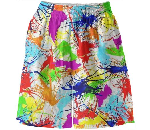 Rainbow Splatter Basketball Shorts