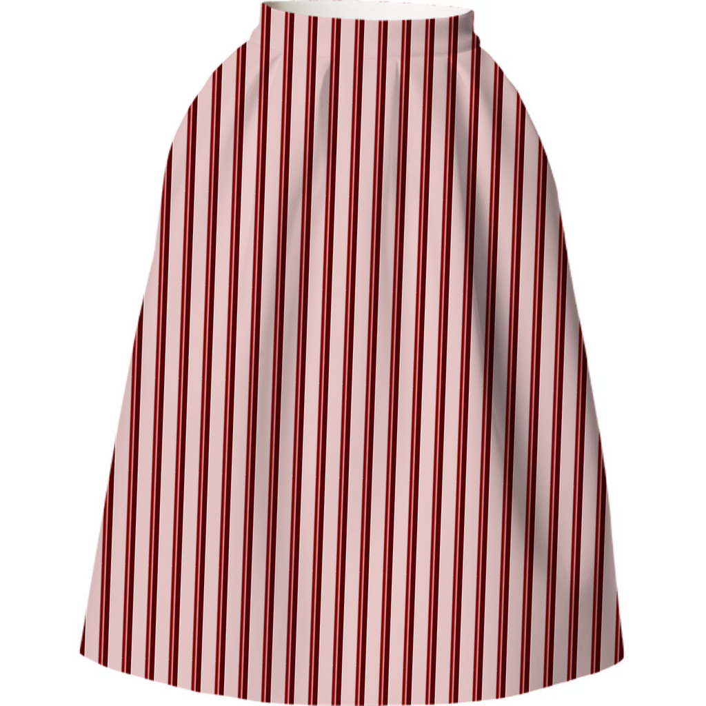 Red Pin Strips Skirt