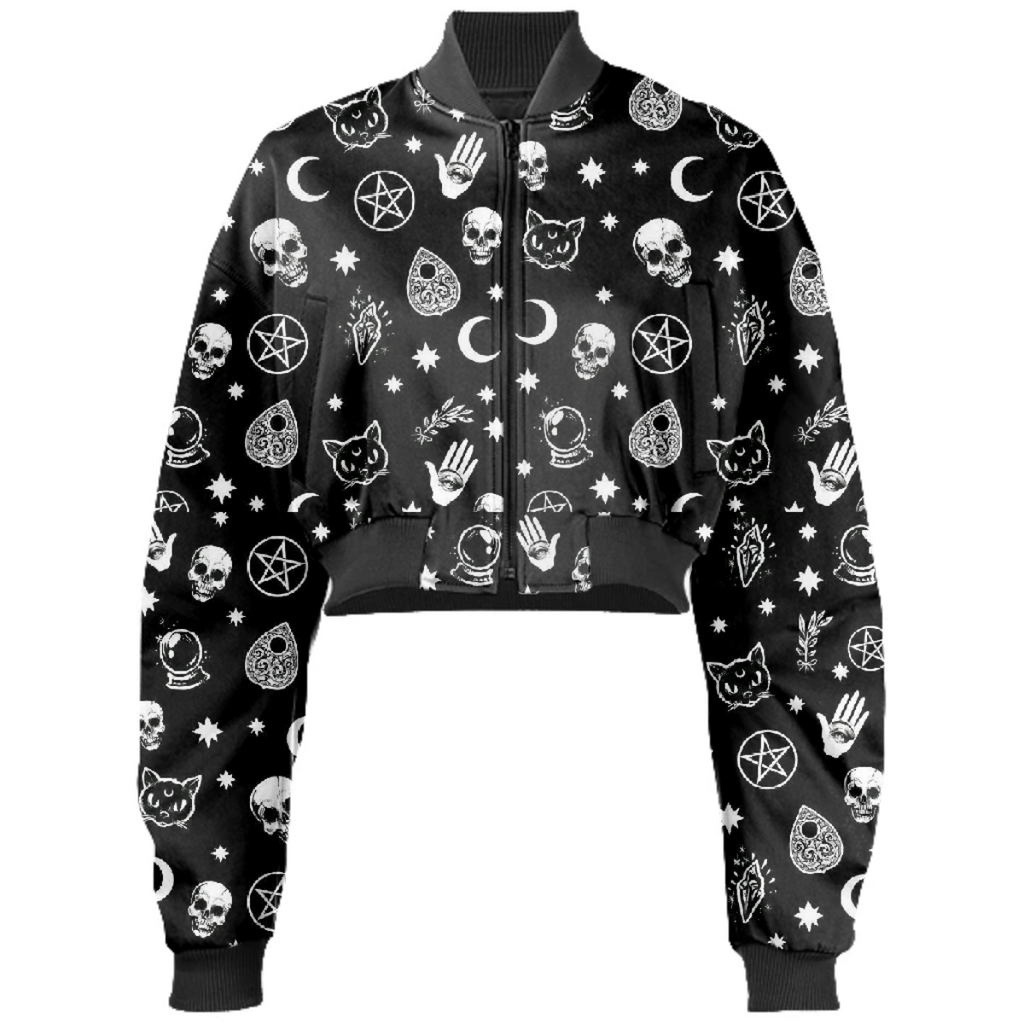 Chaqueta negra con estampado