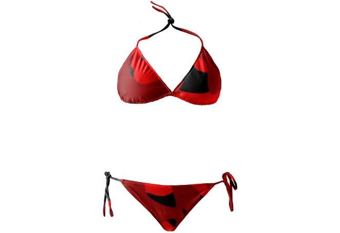 Black and Red abstract bikini