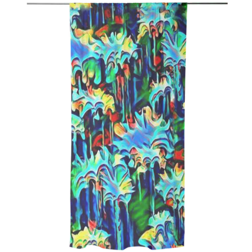 green blue, art, abstract multicolored, psychedelic, tropical palm trees,