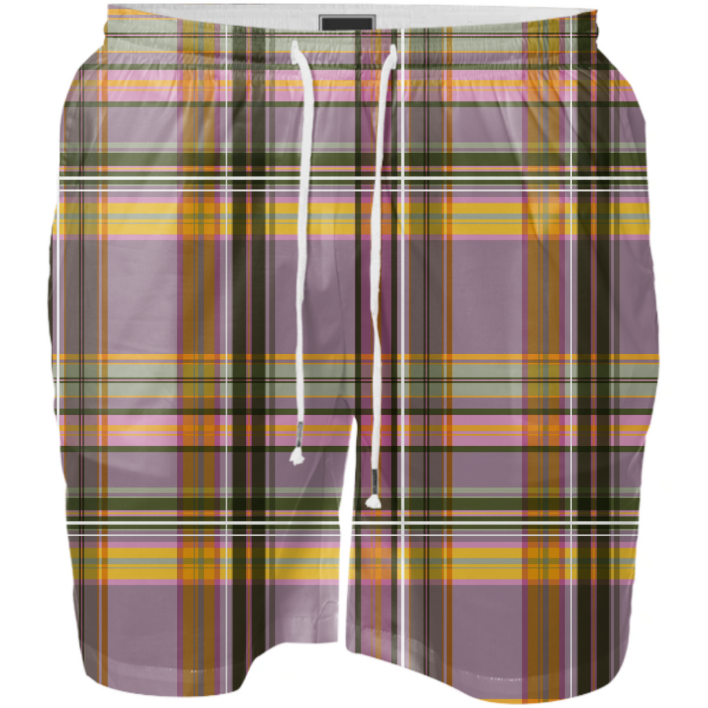 Lilac, pink and gold plaid with green and white accents - classic design with a modern twist.