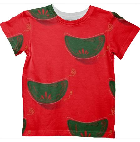Kids artistic Painted Tshirt MANDARINS GREEN