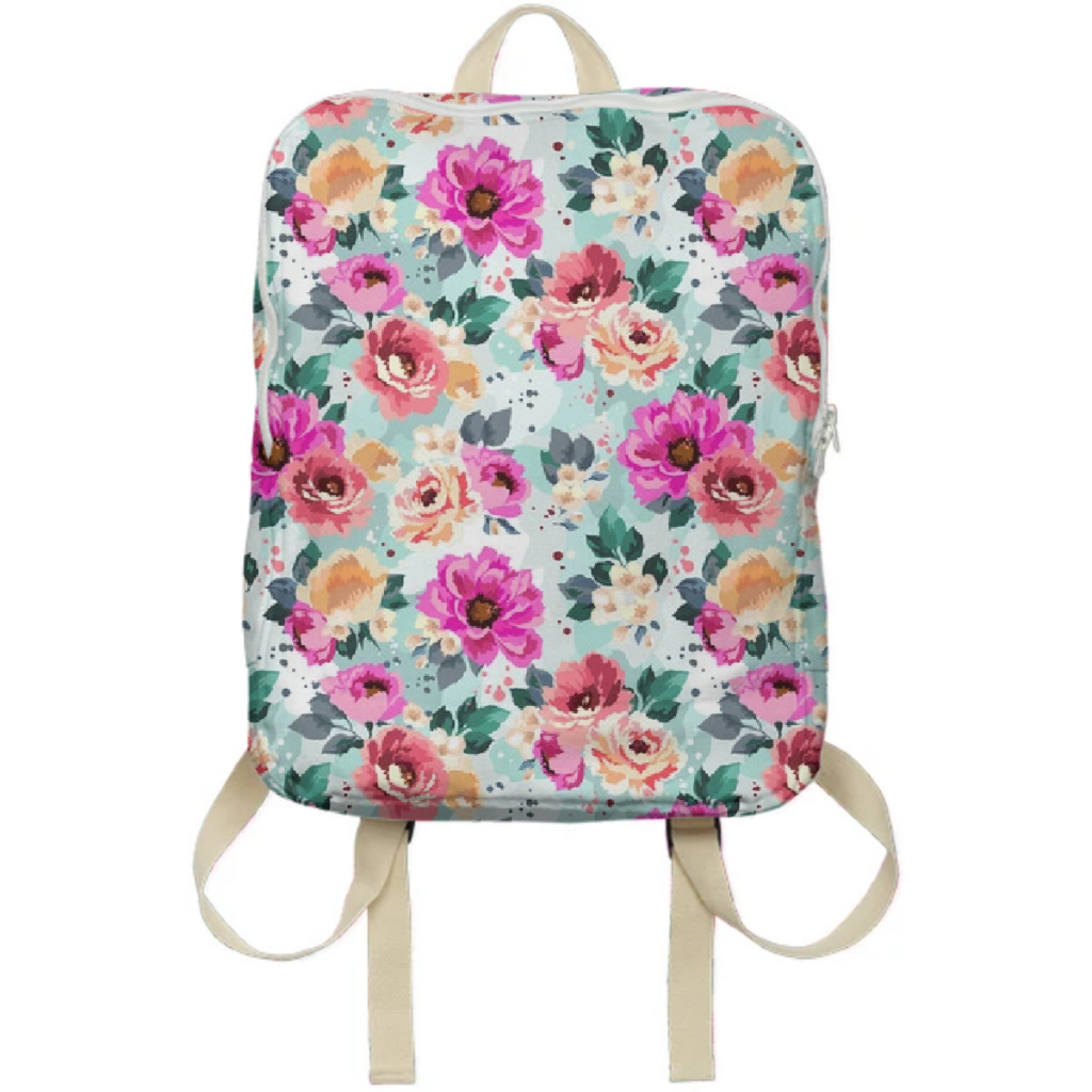 My  Colorful Watercolor Floral Bakpack