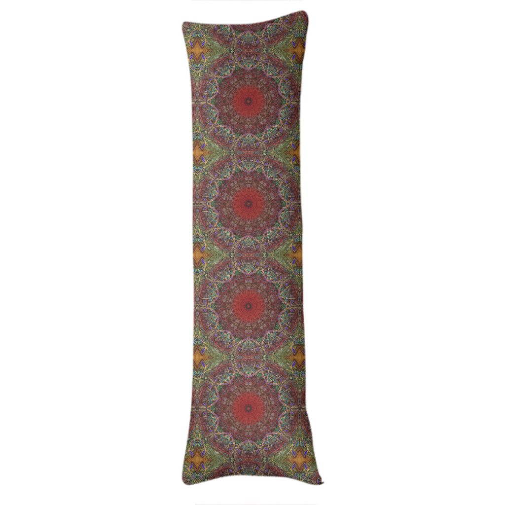 Red Green Kaleidoscope Body Pillow