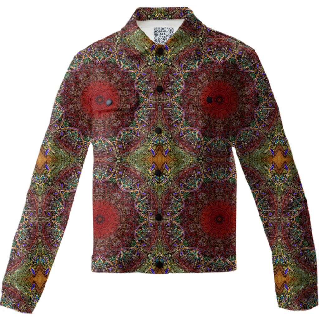 Red Green Kaleidoscope Twill Jacket