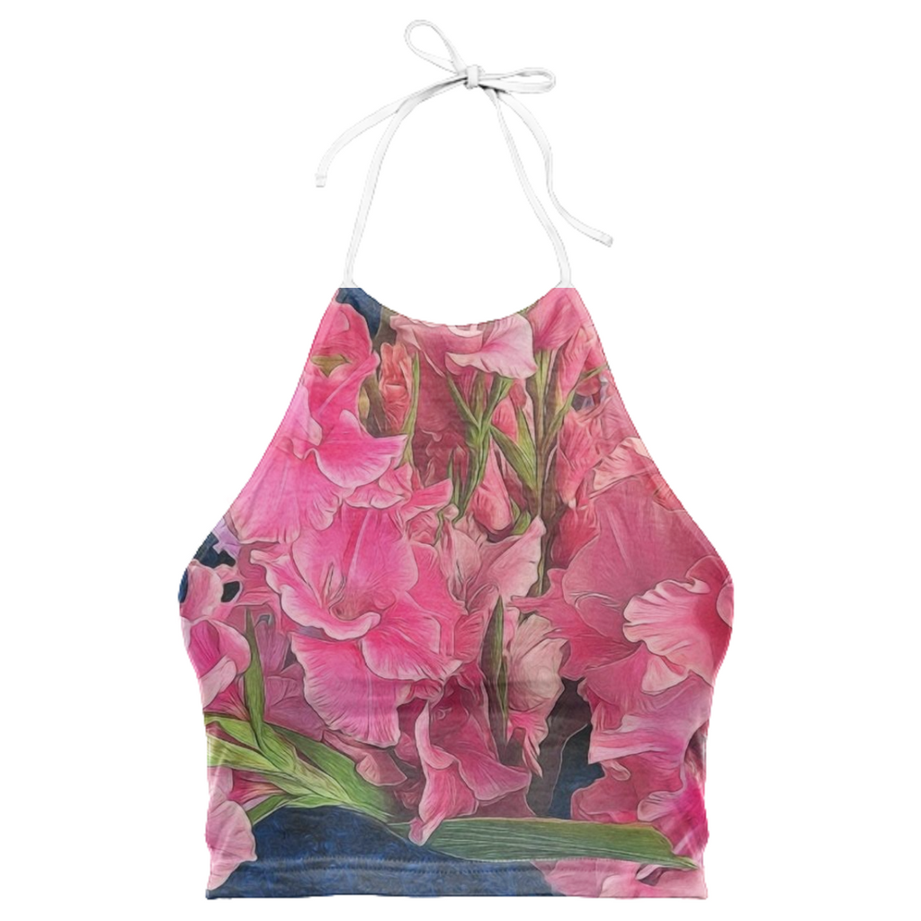 Pink Gladiolas Halter Top