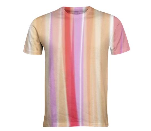 Peach Pink And Mauve Stripe Print