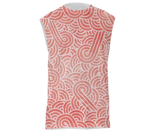 Peach and white swirls doodles Muscle Tank Top