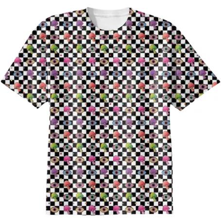 Shroom Checkers Cotton T shirt