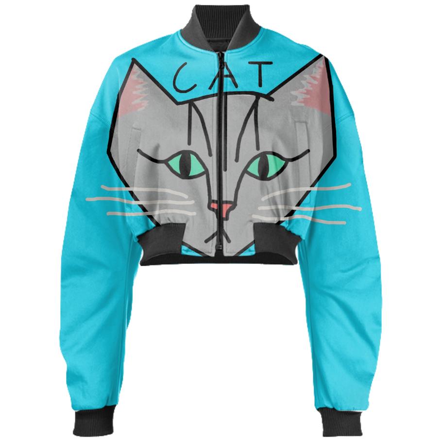 The cat is mau blue jacket thing