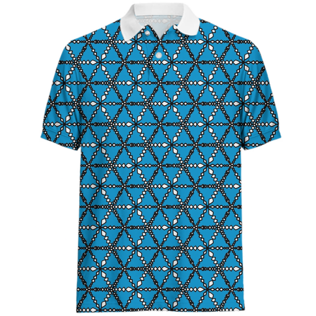 Blue Hexagonal matrix pattern