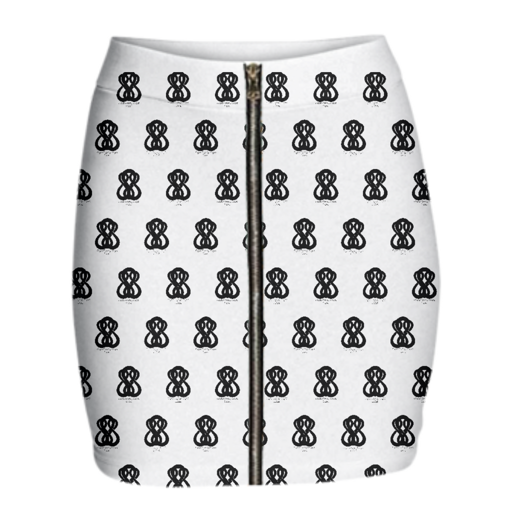 Eight Eighty-Eight Label Black and White Zip Skirt