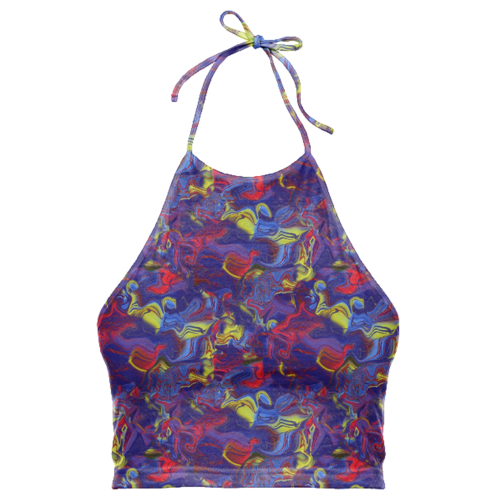 Lights On Abstract Halter Top