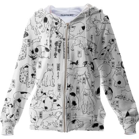 Japanese Cats Zip Hood