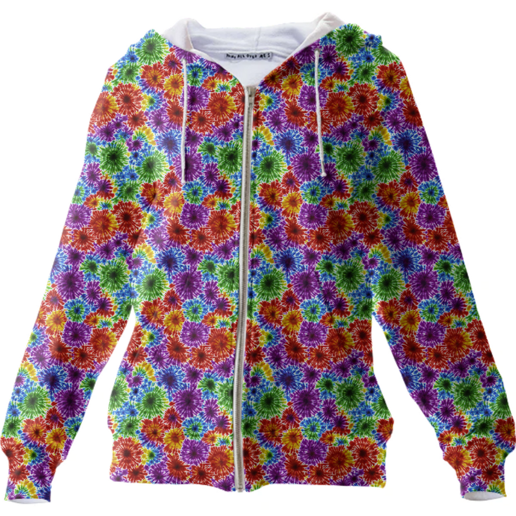 Rainbow Floral Abstract Tie-Dye